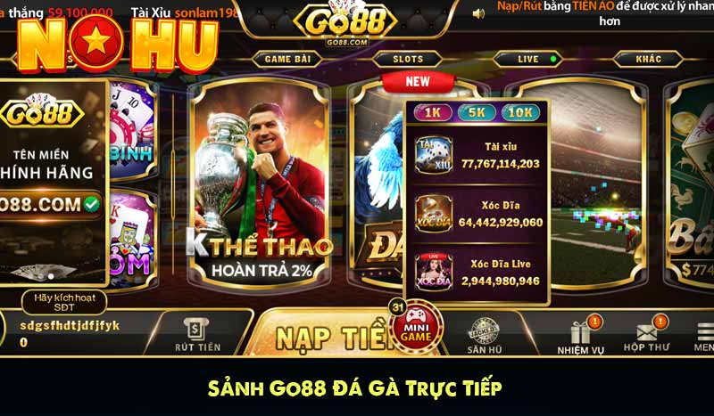 GO88 - Cổng game bài nổ hũ online uy tín nhất 2025 13 Sảnh Go88 Đá Gà Trực Tiếp